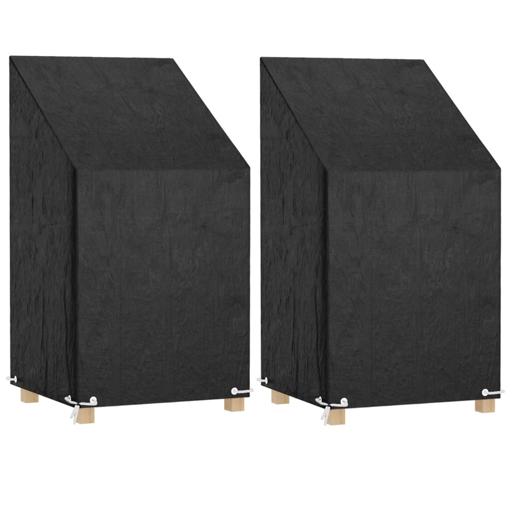 Pokrowce na krzesła ogrodowe 2 szt. 8 oczek 65x65x80/120 cm