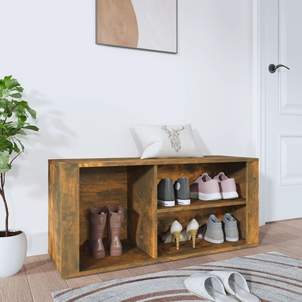 Wędzony dębowy stojak na buty 100x35x45 cm materiał drewnopochodny