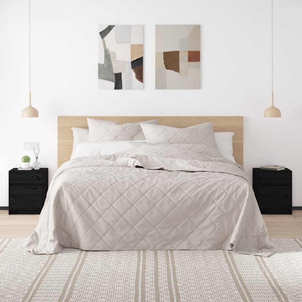 Szafki nocne 2 szt. czarne 40x31x50 cm lite drewno sosnowe