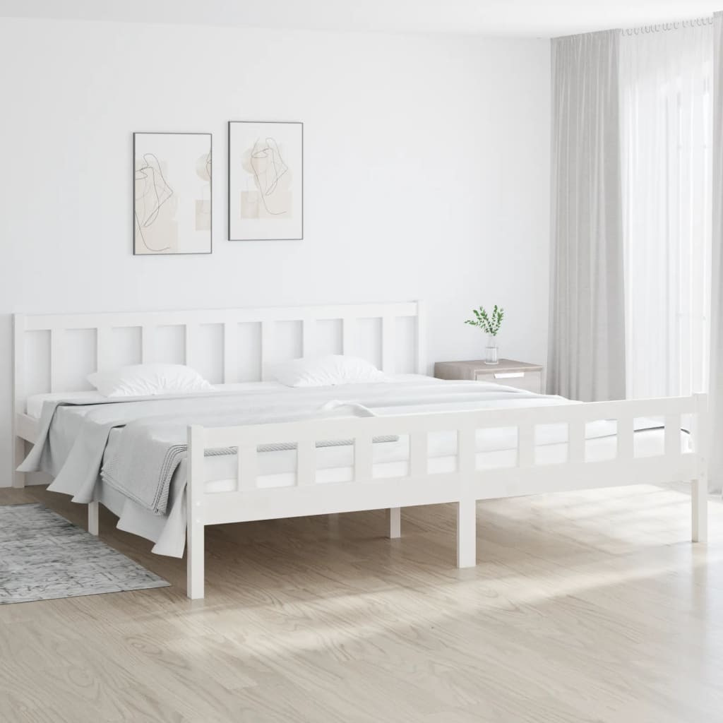 Łóżko z litego drewna białe 160x200 cm