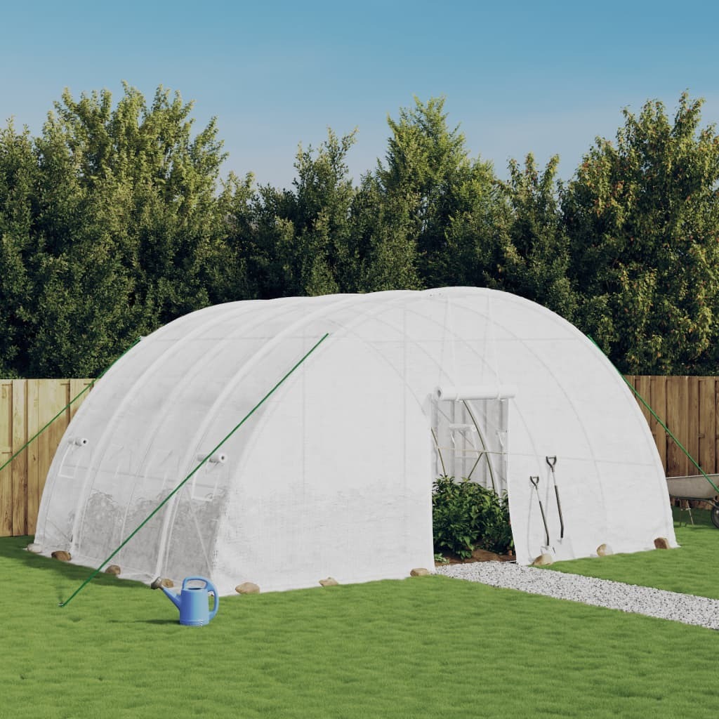 Szklarnia z ramą stalową biała 24 m² 6x4x2,85 m
