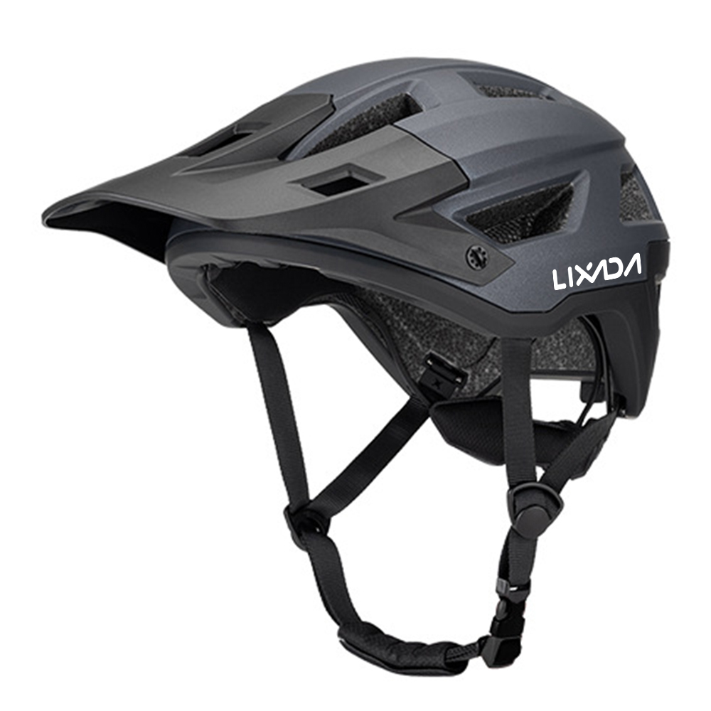 Kask rowerowy LIXADA MIPS, kask górski, kask szosowy, 55-61 cm, regulowane pokrętło, zdejmowany daszek, 14 otworów wentylacyjnych, Ti czarny