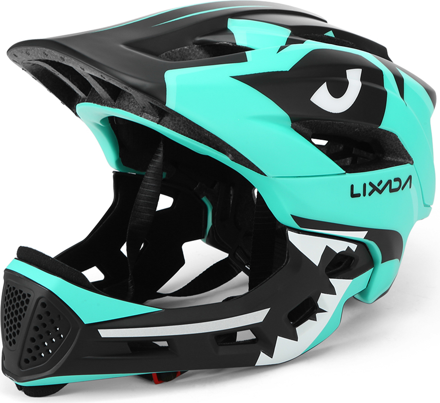 Kask rowerowy Lixada, kask dziecięcy, kask rowerowy dla chłopców i dziewczynek, kask sportowy, kask na rolki, dwustronny półkask, kask ochronny, jasnoniebieski, styl krokodyla