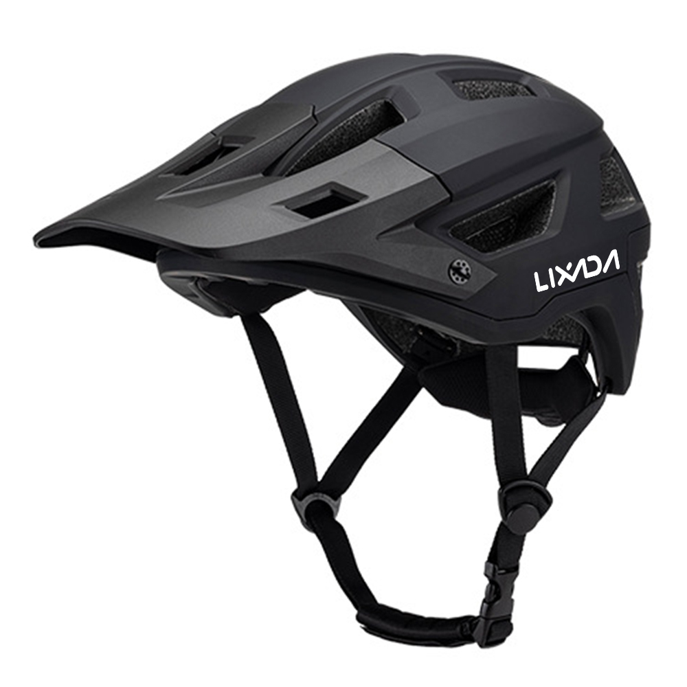 Kask rowerowy LIXADA MIPS, kask górski, kask szosowy, 55-61 cm, regulowane pokrętło, zdejmowany daszek, 14 otworów wentylacyjnych, czarny