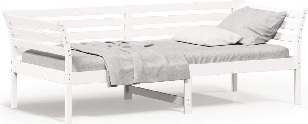 Łóżko dzienne białe 100x200 cm lite drewno sosnowe