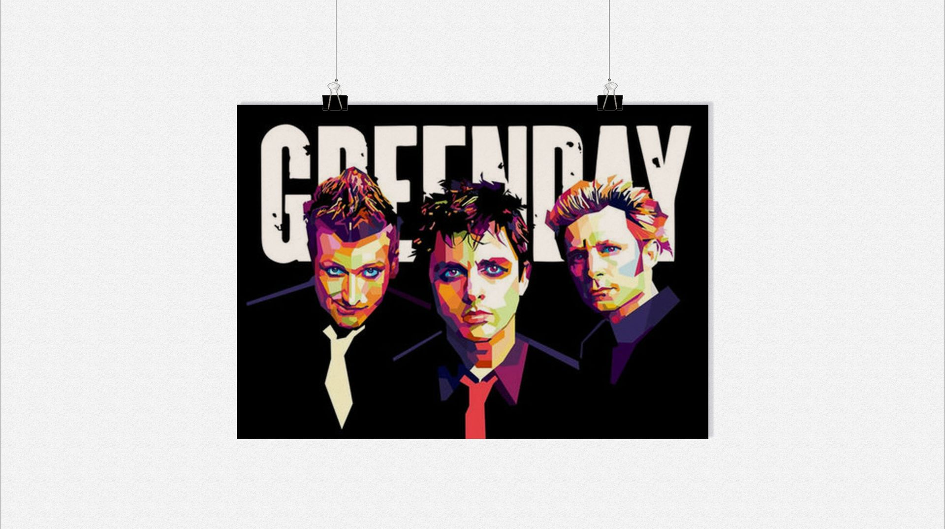 Plakat Green Day - Plakat muzyczny - Plakat zespołu rockowego - Plakat Pop Art - 71x51cm - Idealny do oprawienia w ramę