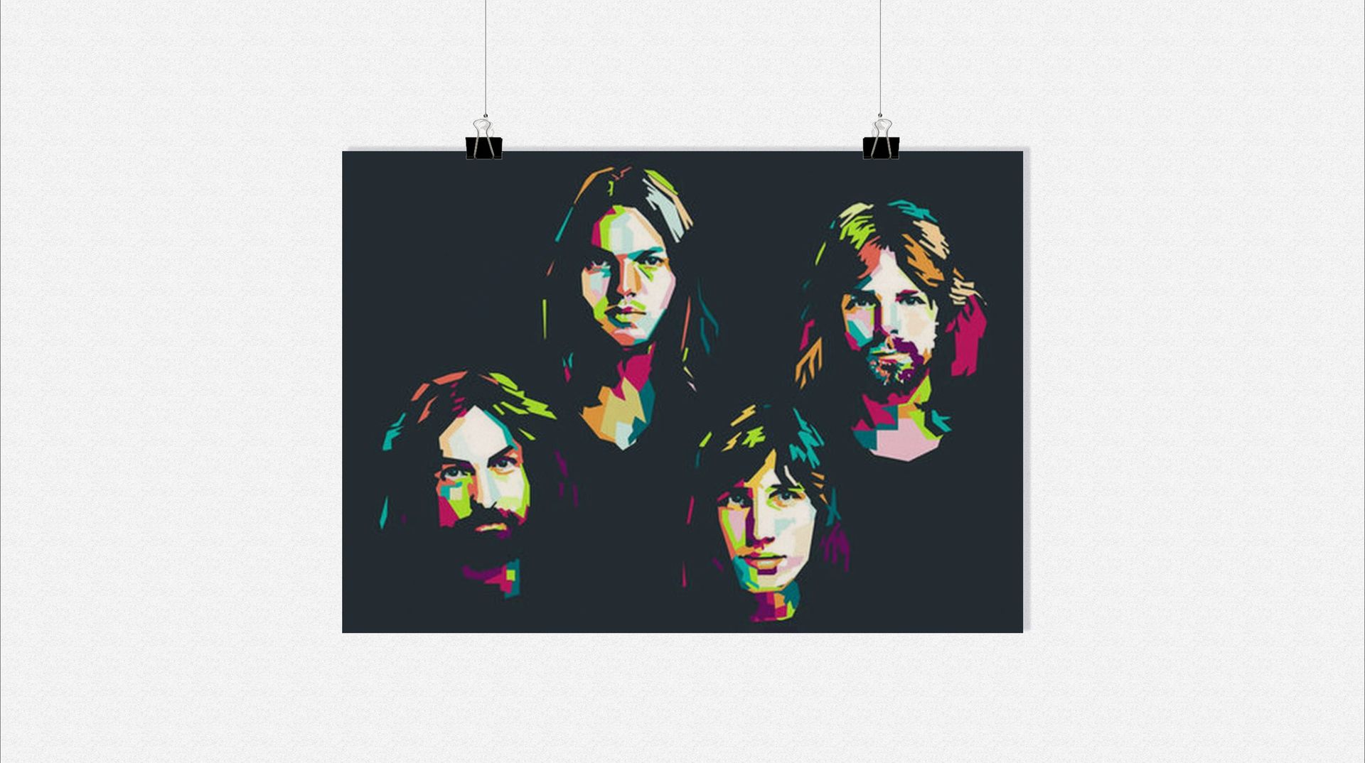 Plakat Pink Floyd - Plakat muzyczny - Plakat z ikonami muzyki - Plakat abstrakcyjny - 91x61cm - Idealny do oprawienia w ramę