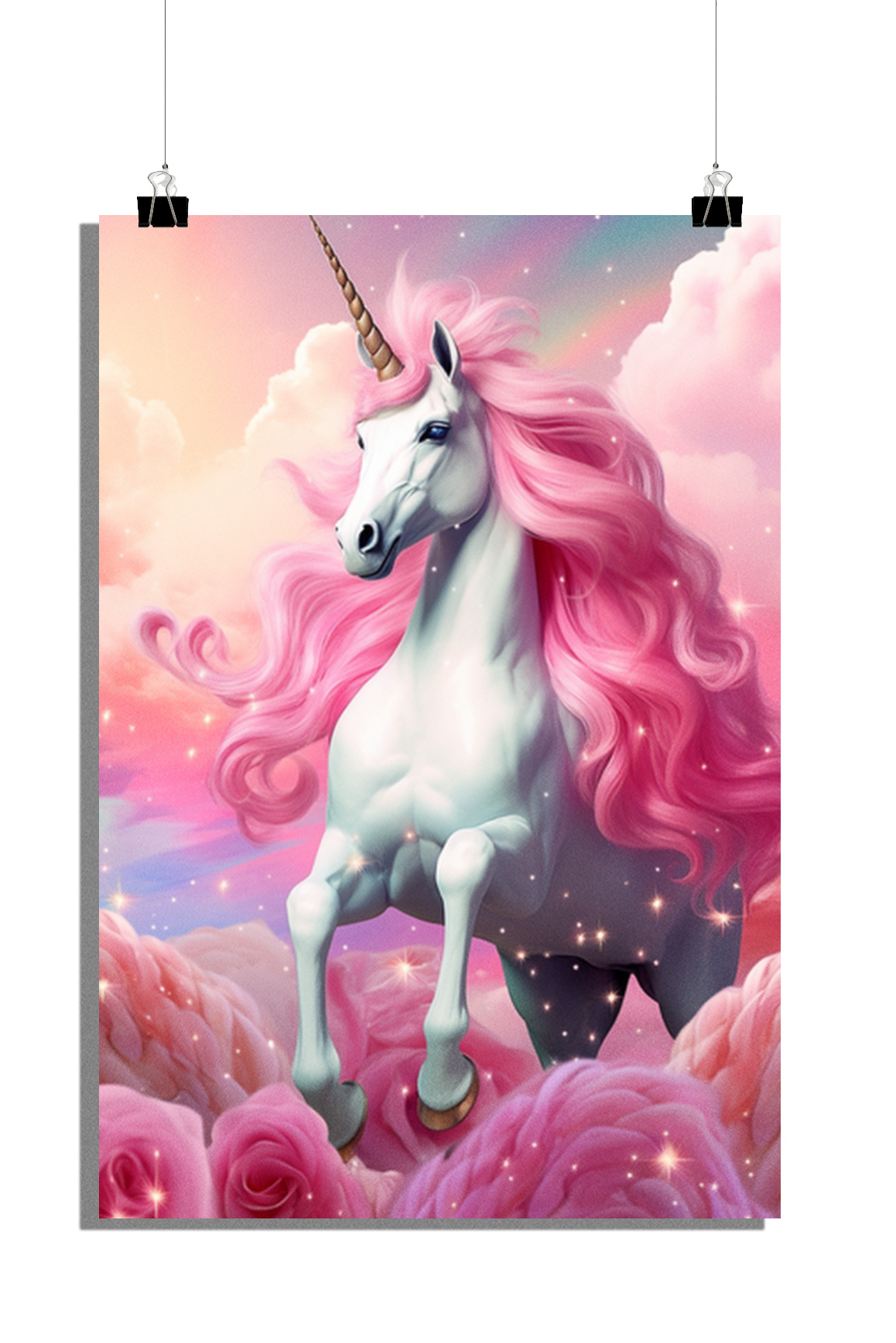 Plakat Jednorożec - Plakat Barbie Jednorożec - Plakat do pokoju dziecięcego - Kolorowy plakat - 51x71cm - Idealny do oprawienia w ramkę