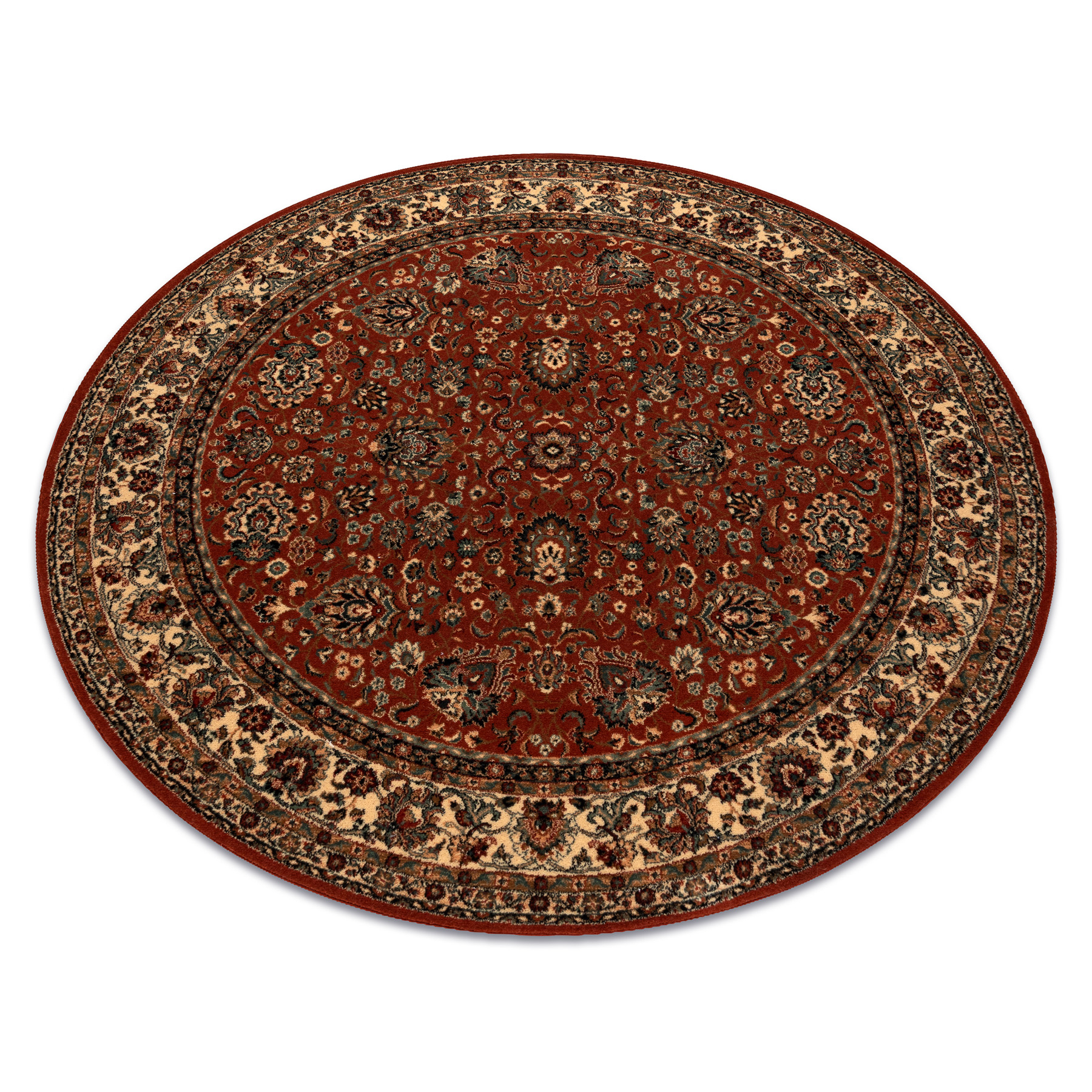 Dywan wełniany KASHQAI 4362 200 koło ornament bordo / beż czerwony koło 160 cm