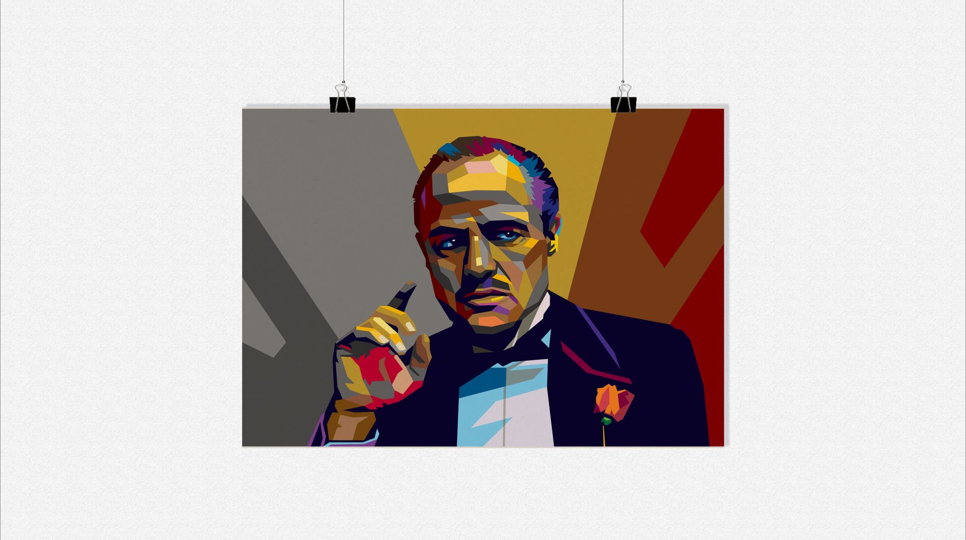 Plakat Ojciec Chrzestny - Plakat filmowy - Plakat gangsterski - Plakat Don Corleone - Plakat wpop - 91x61cm - Idealny do oprawienia w ramkę