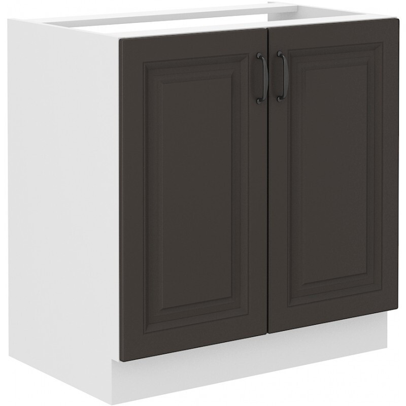 Szafka pod zlewozmywak SOPHIA – szerokość 80 cm, ciemnoszara/biała