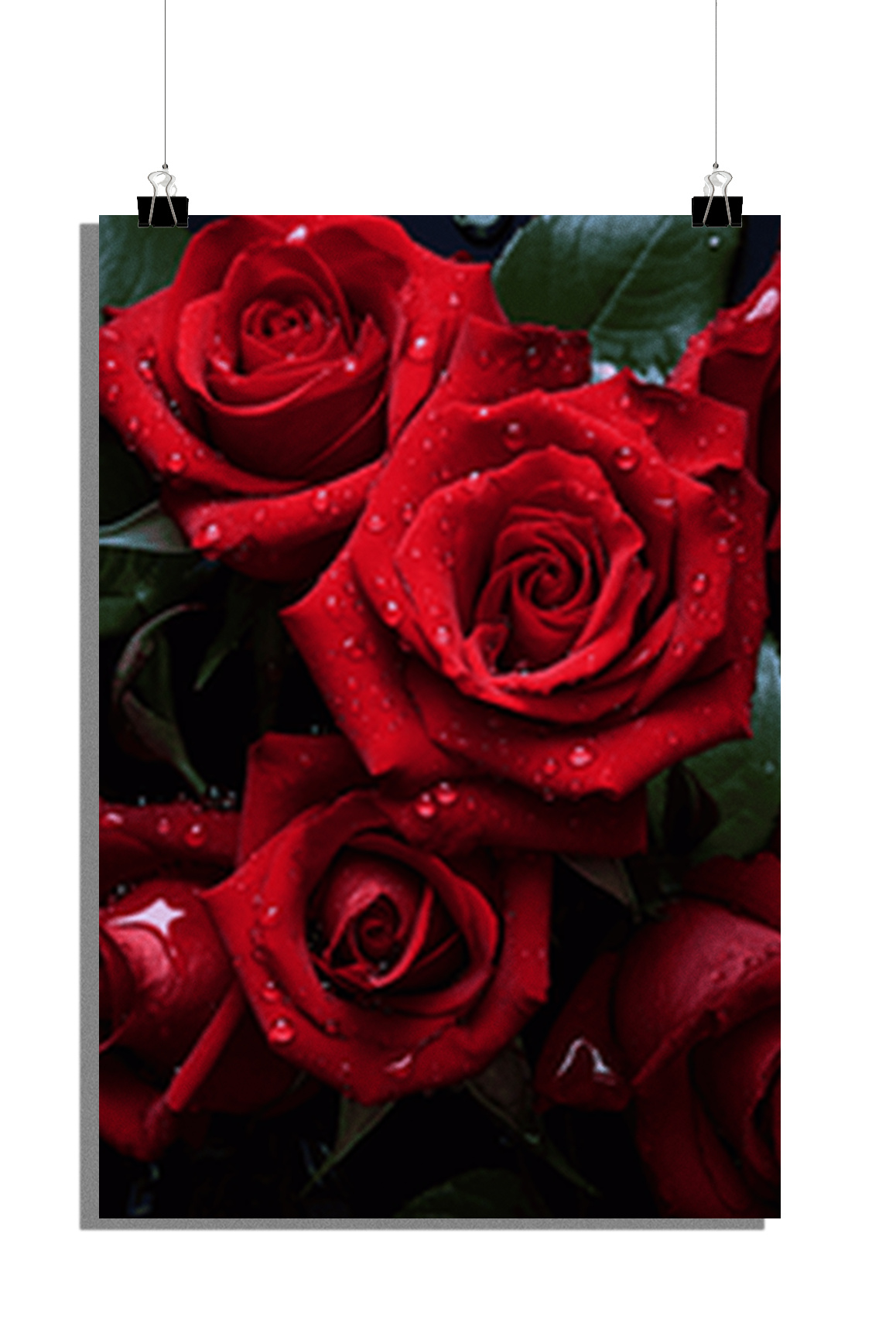Plakat Róże - Plakat Kwiaty - Romantyczny Plakat - Elegancki Plakat - Piękny Plakat - 51x71cm - Idealny do oprawienia w ramkę