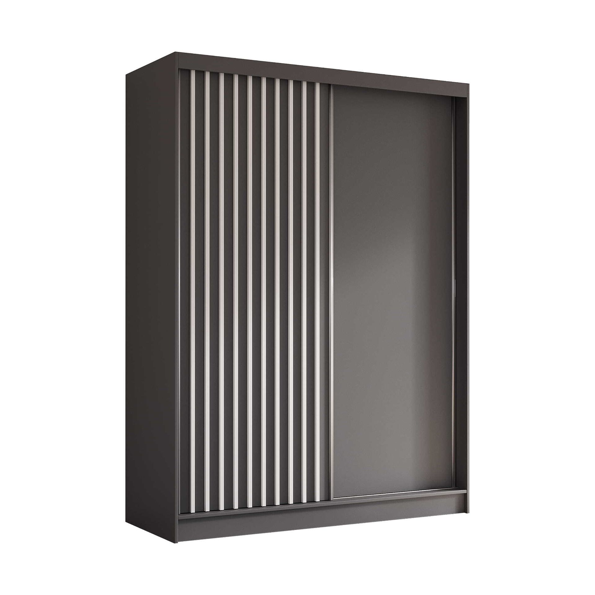 AGMAT szafa z drzwiami przesuwnymi Nevada, szafa z 2 drzwiami, nowoczesna szafa w kolorze: grafit, szafa w rozmiarze: 160 x 216 x 61 cm