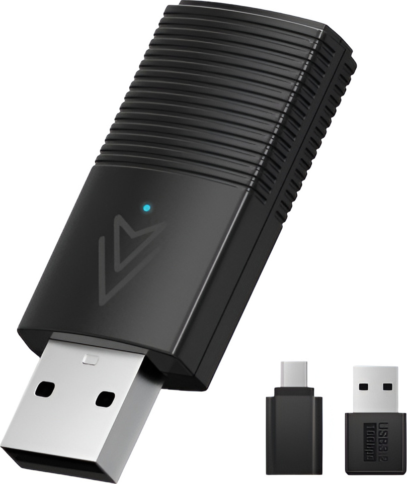 TRADEBIT Wireless Android Auto MINI Adapter USB-A & Type-C Dongle Box do smartfonów z systemem Android, kompatybilny z 98% samochodów, estetyczny design