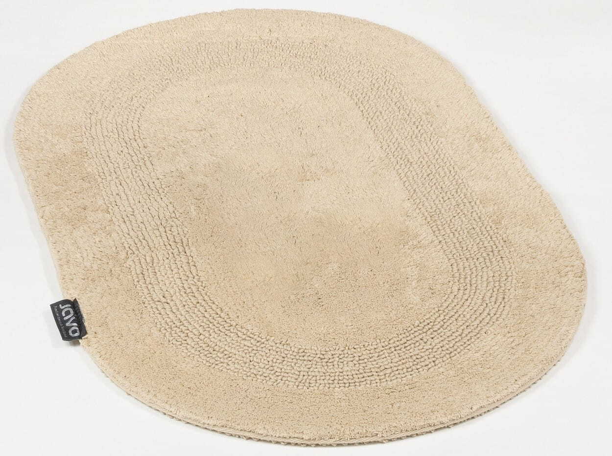 Dywanik kąpielowy, 100% bawełna, gruby owalny dywanik Lux 50x80cm Beige