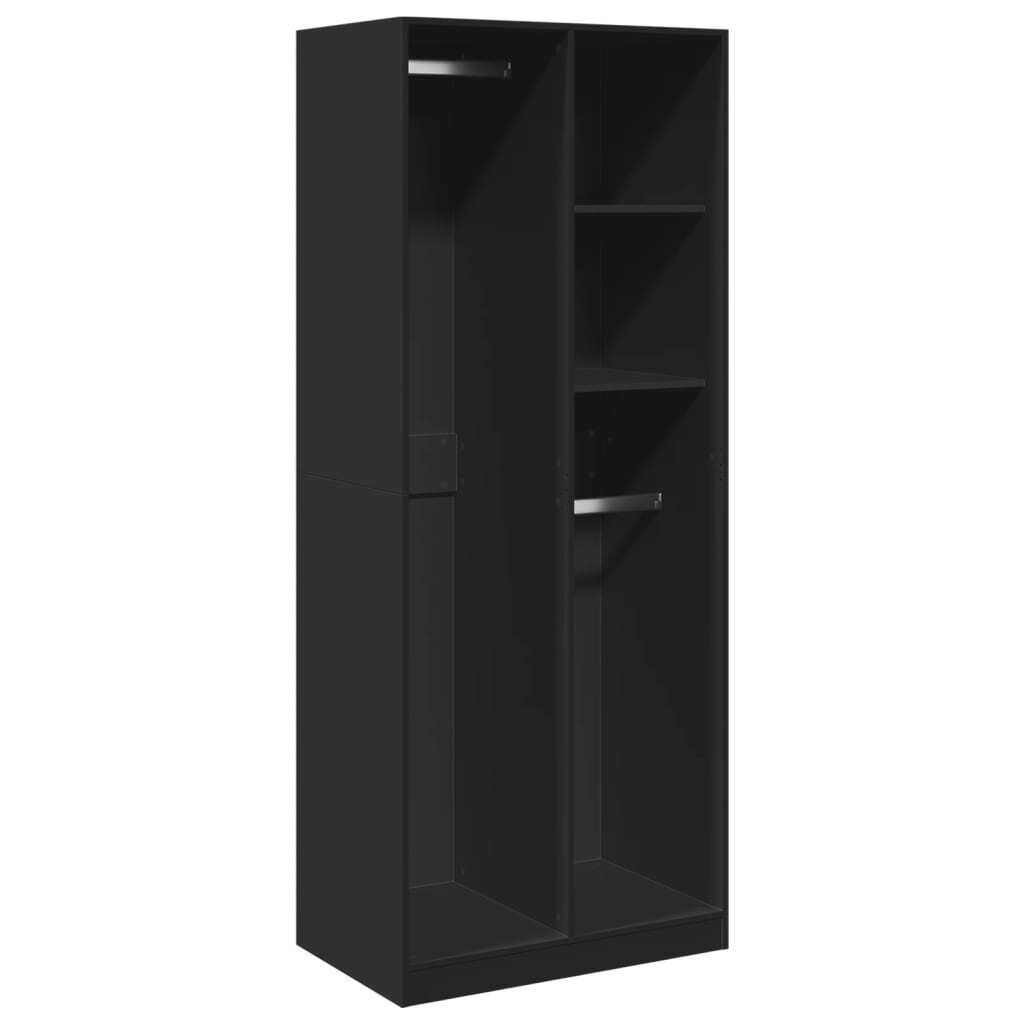 vidaXL Szafa czarna 80x50x200 cm materiał drewnopochodny