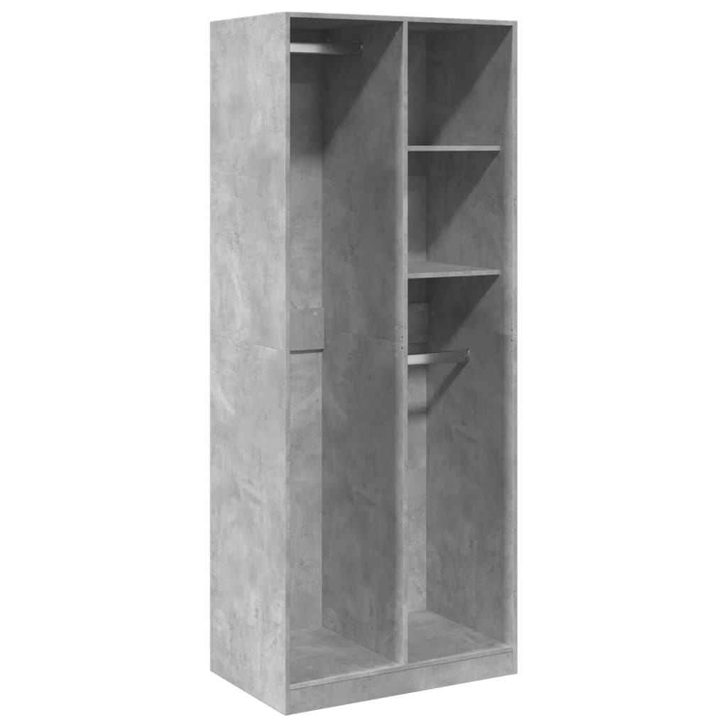 vidaXL Szafa betonowa szara 80x50x200 cm materiał drewnopochodny