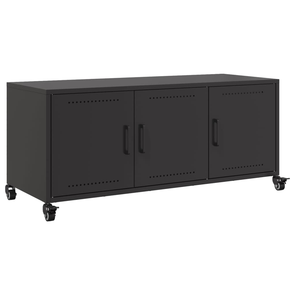 vidaXL Szafka pod telewizor czarna 100,5x39x43,5 cm stalowa