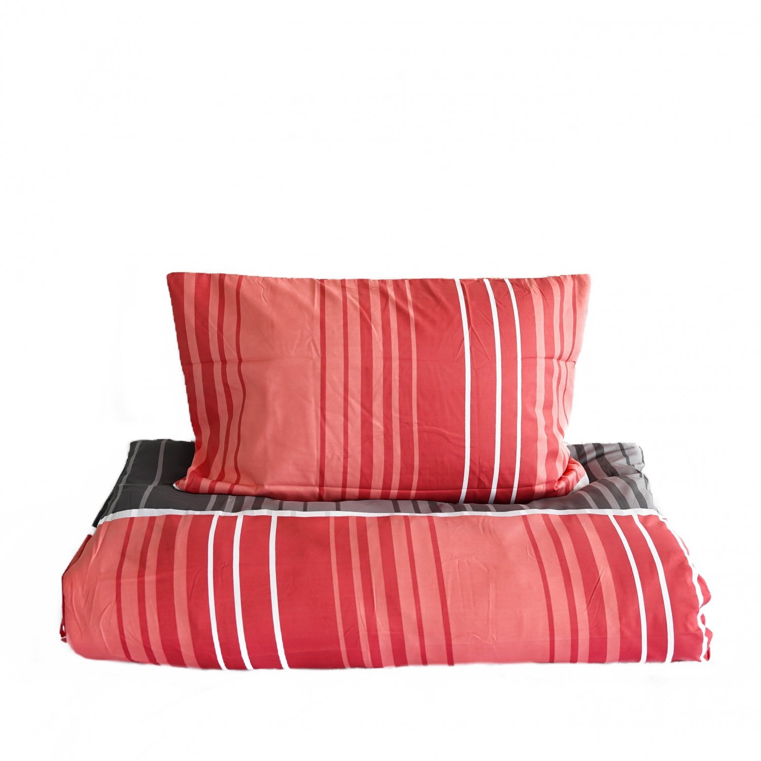 2-częściowy zestaw pościeli 155x220 cm z poszewką na poduszkę 80x80 cm z zamkiem błyskawicznym z mikrofibry w kolorze czerwonym