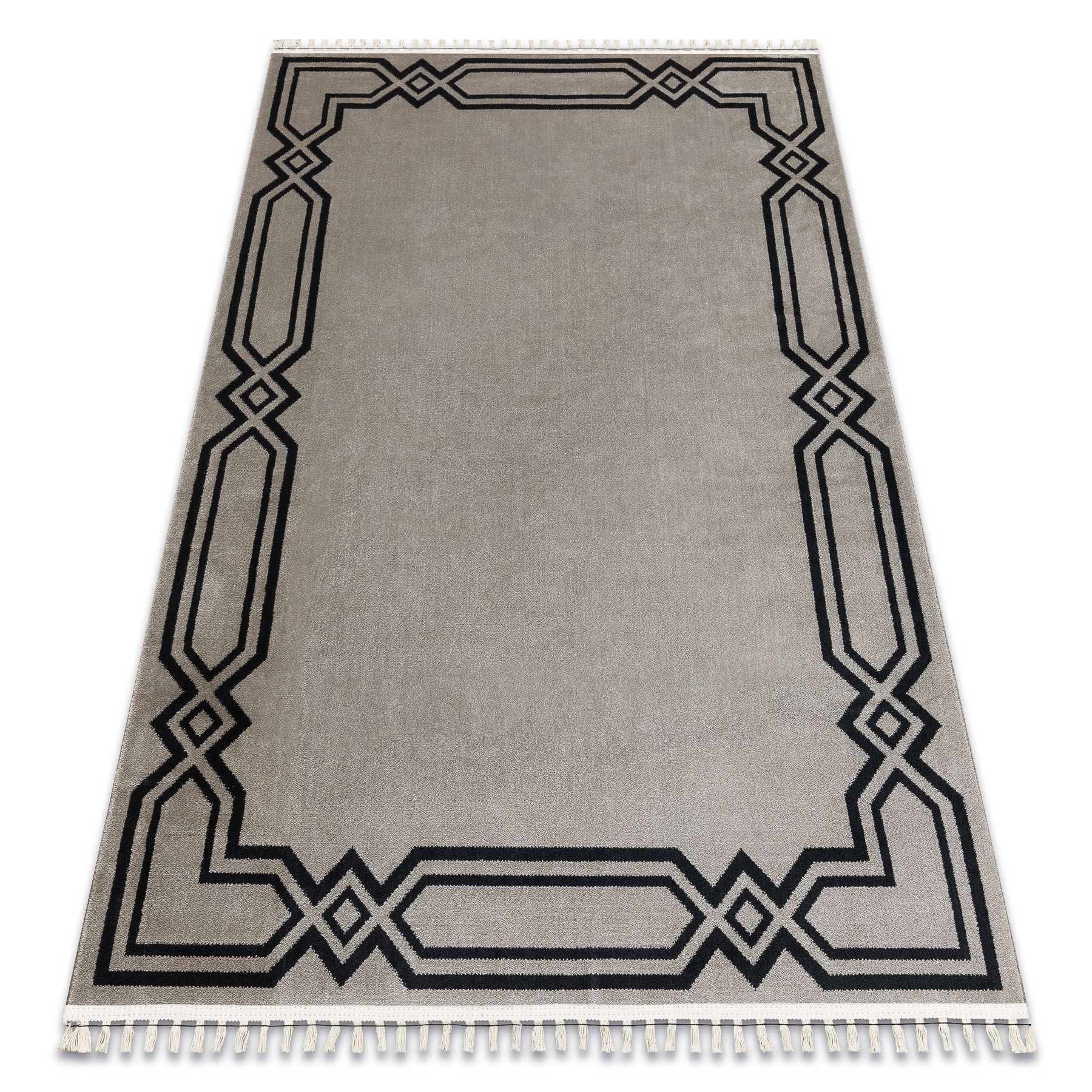 Dywan AMOUR 53071A beż - Ramka, nowoczesny, elegancki beżowy 98x300 cm