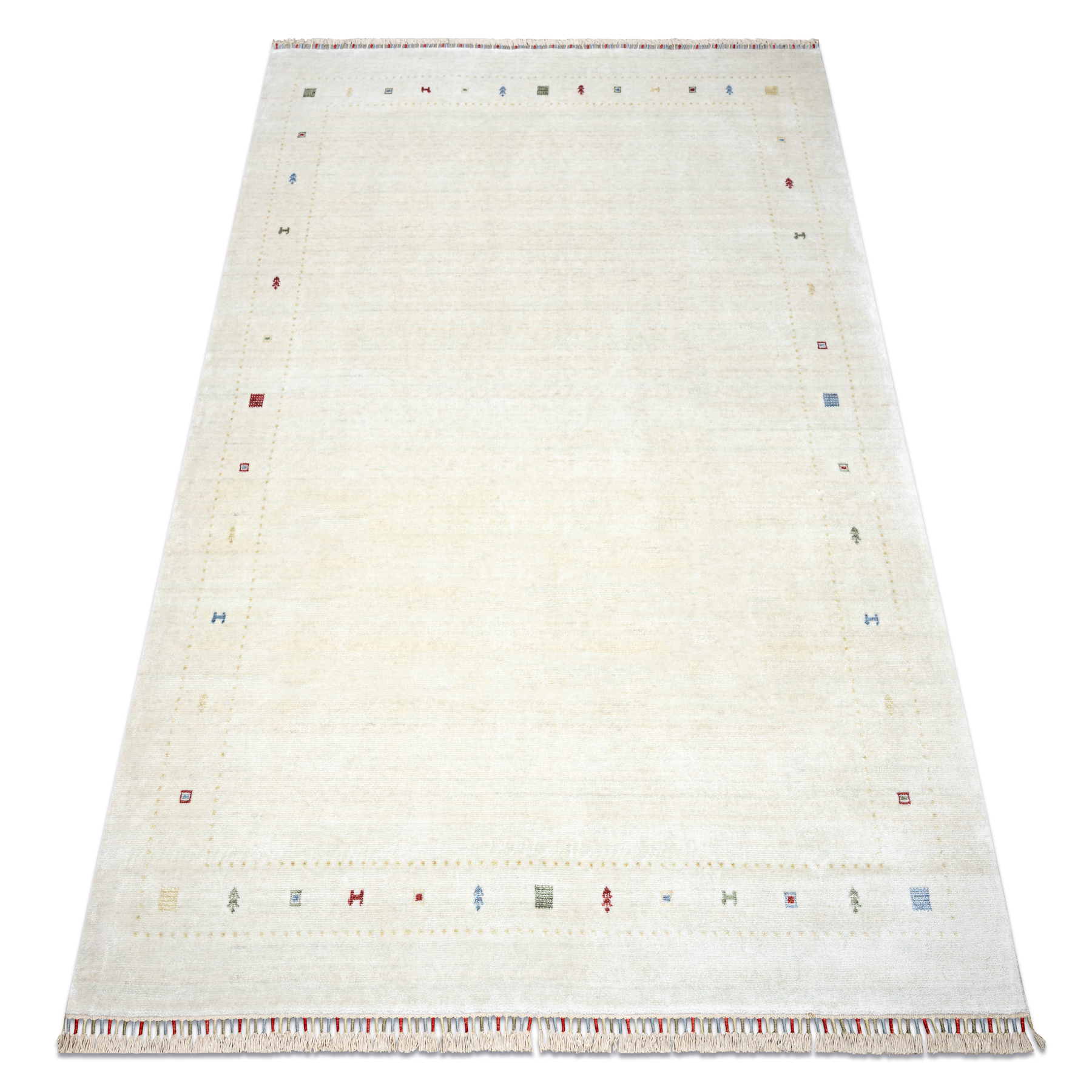 Dywan HERIZ A0987C Ramka krem - z bambusowej przędzy, ekskluzywny, stylowy beżowy 200x290 cm