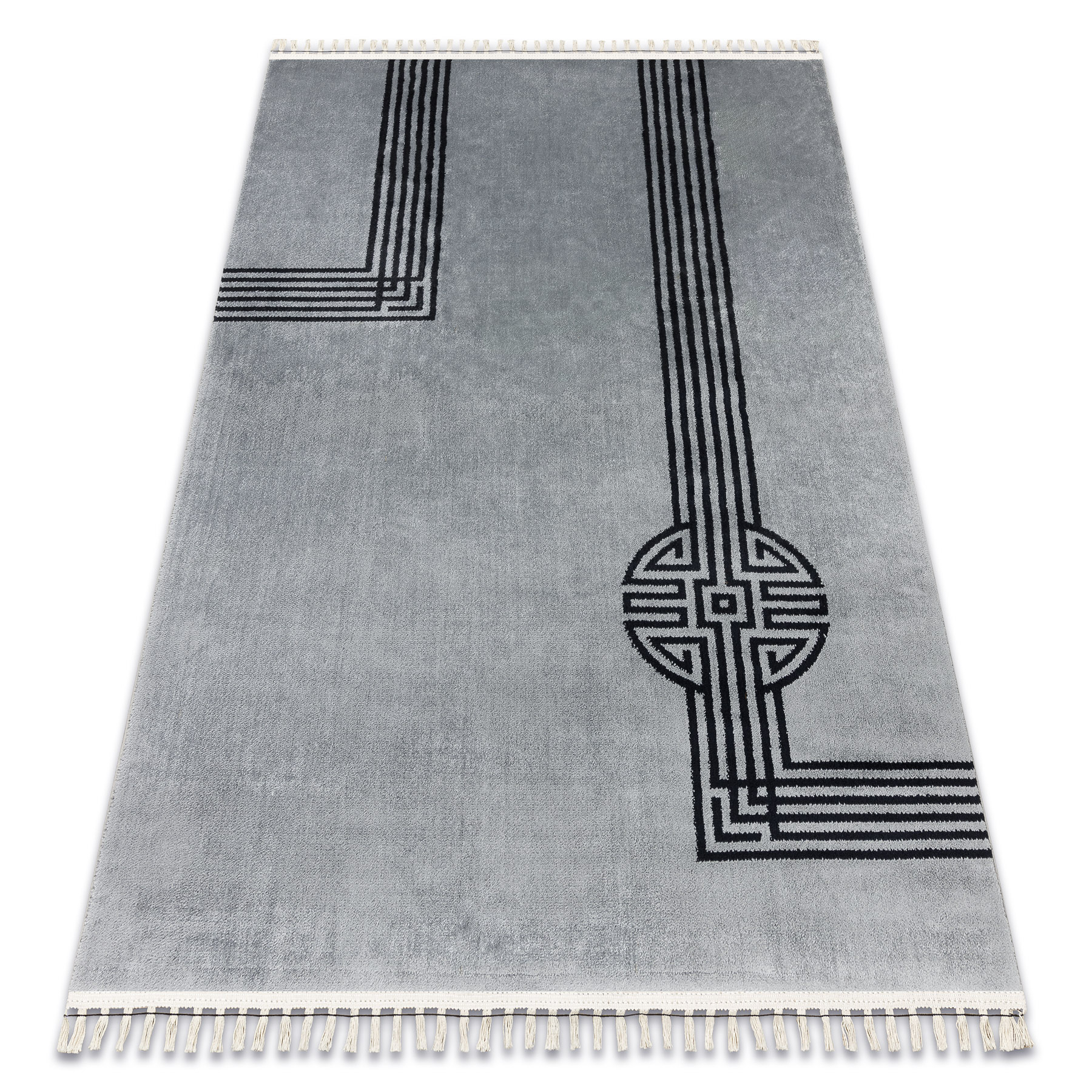 Dywan AMOUR 53116D - Geometryczny, linie nowoczesny, elegancki szary 118x180 cm