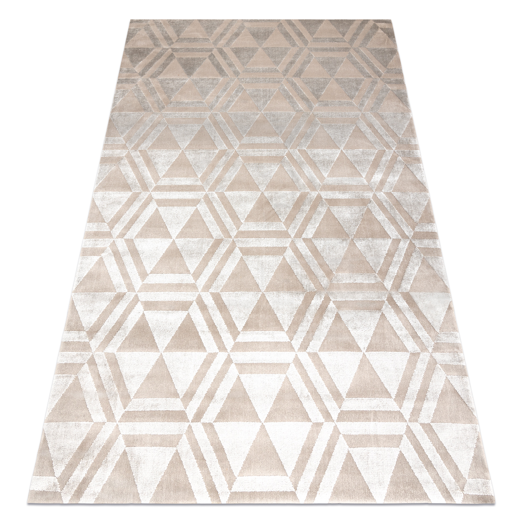Dywan PEARL 51323C beż - Geometryczny, ekskluzywny, strukturalny beżowy 192x290 cm