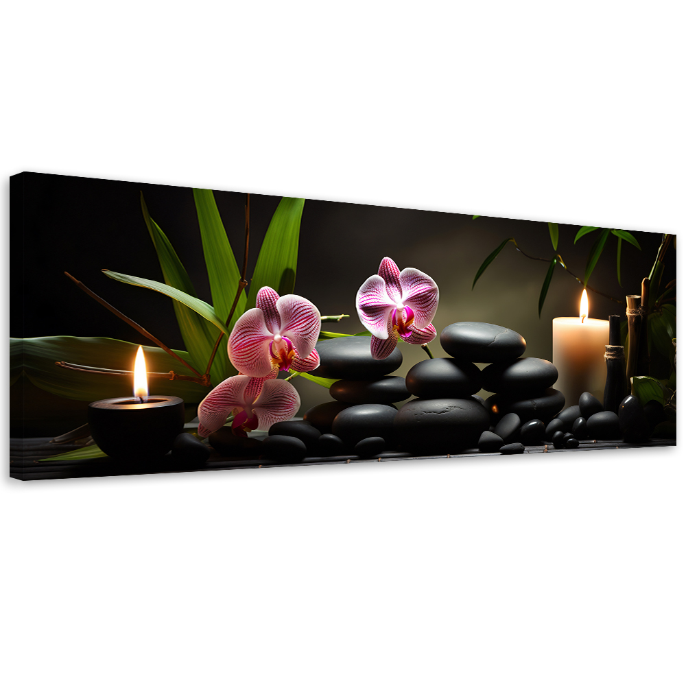 Feeby canvas fototapeta na ścianę orchidea świeca orchidea 150x50 cm fototapetyReplika acja ścienna projekt salon sypialnia przedpokój biuro kuchnia