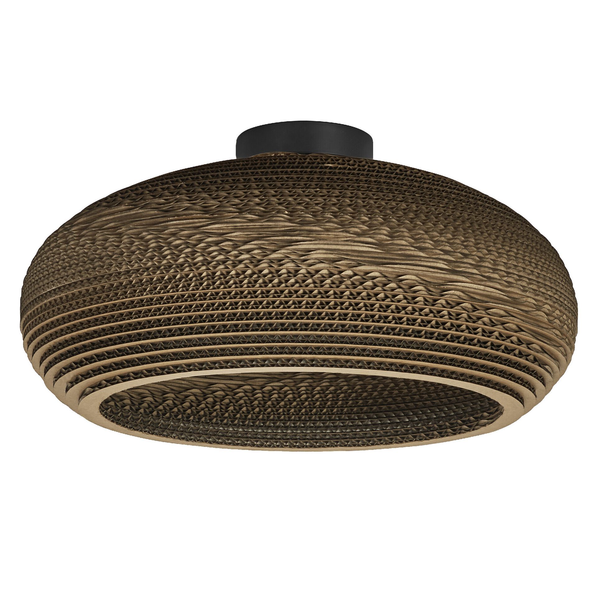 LEDVANCE Decor Cardboard Drop lampa sufitowa brązowa wykonana z tektury falistej, lekka, E27, średnica 400 mm, klosz wykonany z materiału pochodzącego z recyklingu, ekologiczna dzięki wymiennemu źródłu światła, łatwy montaż