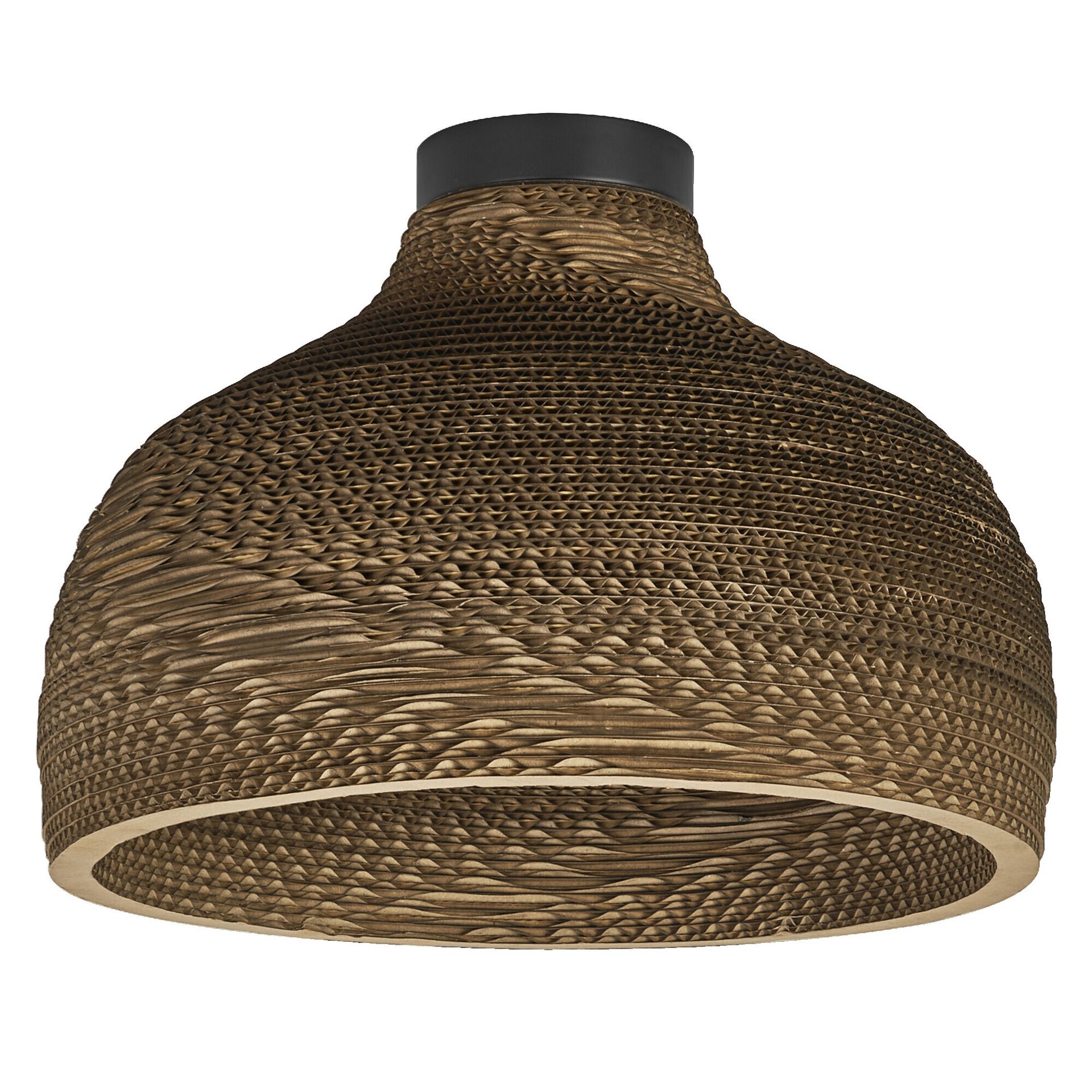 LEDVANCE Decor Cardboard Hat lampa sufitowa brązowa wykonana z tektury falistej, lekka, E27, średnica 360 mm, klosz wykonany z materiału pochodzącego z recyklingu, ekologiczna dzięki wymiennemu źródłu światła, łatwy montaż