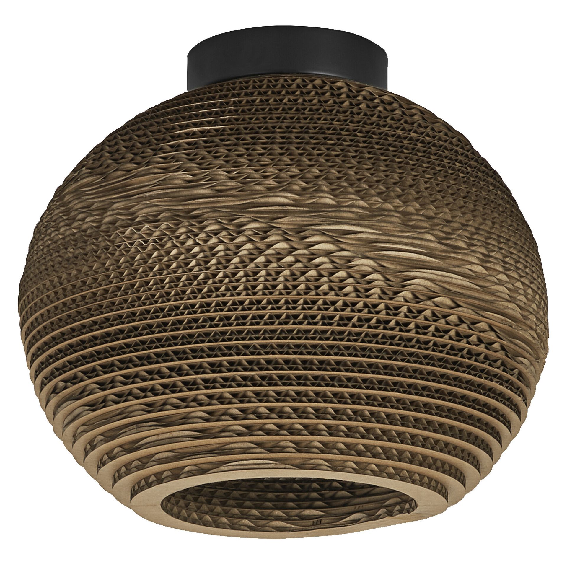 LEDVANCE Decor Cardboard Ball lampa sufitowa brązowa wykonana z tektury falistej, lekka, E27, średnica 260 mm, klosz wykonany z materiału pochodzącego z recyklingu, ekologiczna dzięki wymiennemu źródłu światła, łatwy montaż