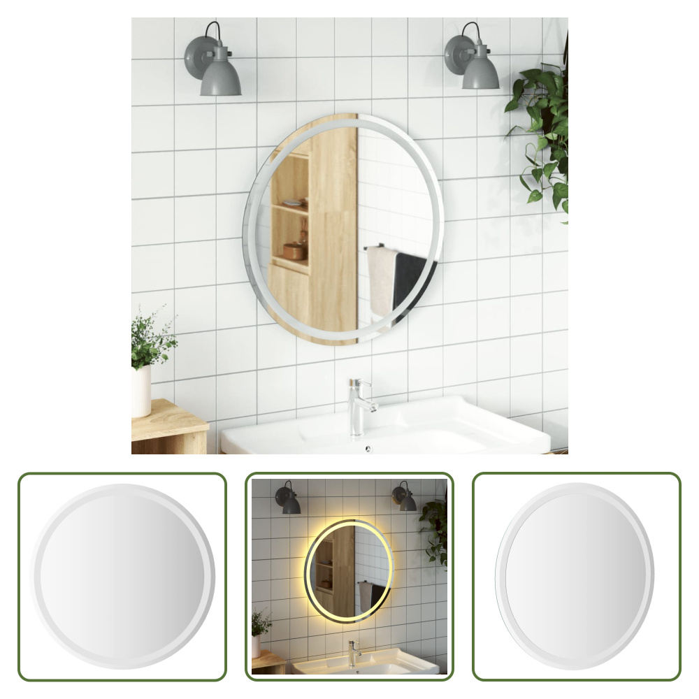 Lustro łazienkowe LED 70 cm okrągłe The Living Store