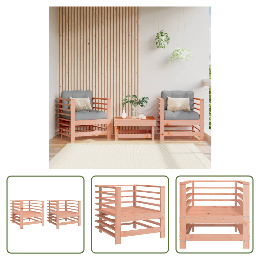 The Living Store Krzesła ogrodowe 2 szt. Lite drewno daglezja