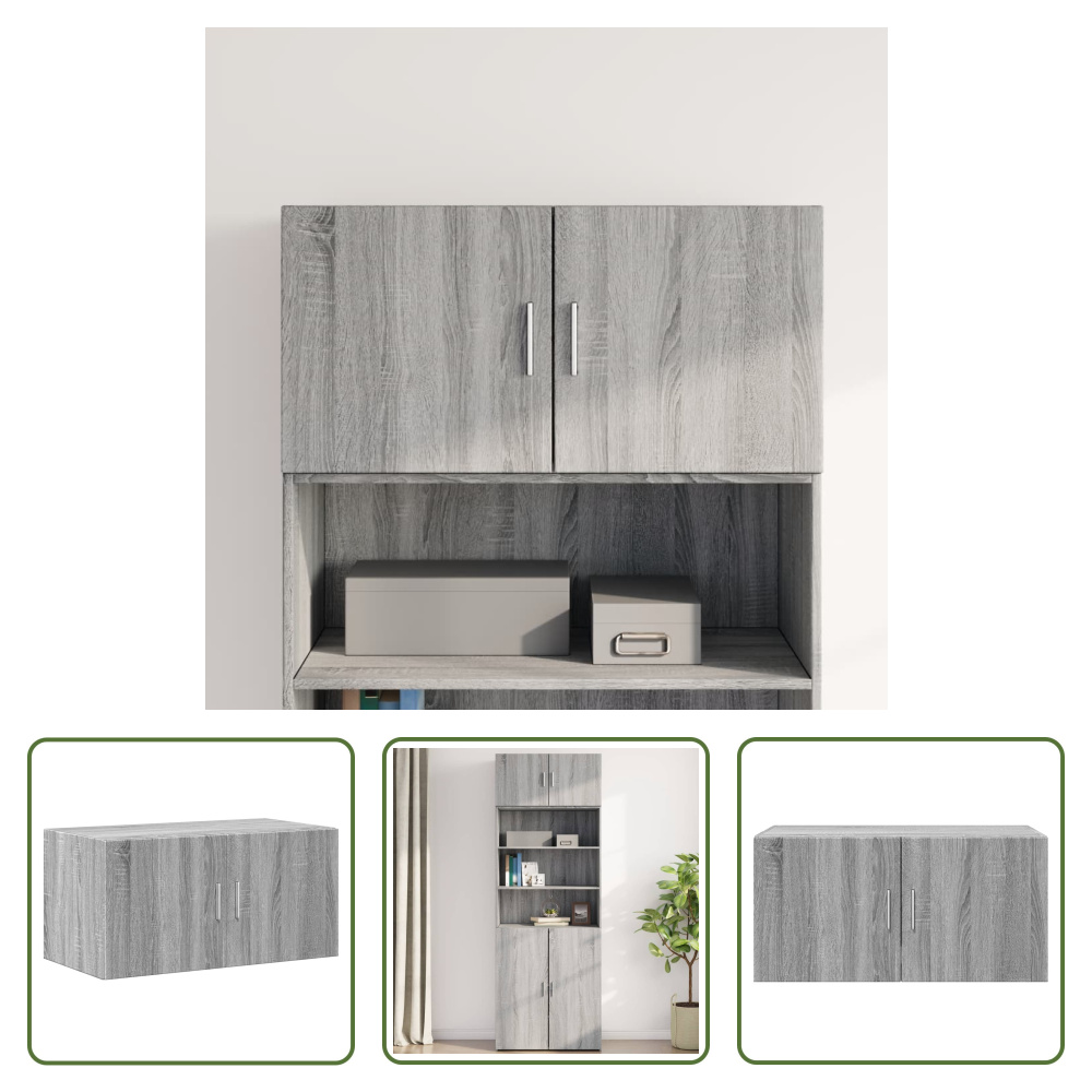 The Living Store Szafka ścienna Grey Sonoma 80x42,5x40 cm Materiał drewnopochodny