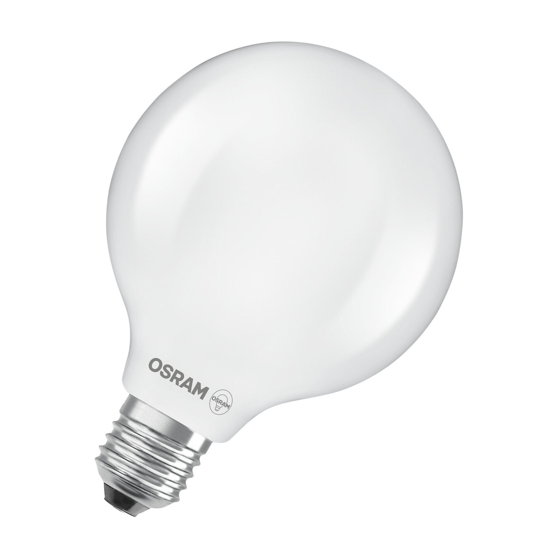 Żarówka LED OSRAM w klasycznym kształcie kuli, z dekoracyjnym żarnikiem LED w matowej obudowie, klasa efektywności energetycznej A, E27, 5 W, 1055 lm, 6500 K, światło białe dzienne. Nie nagrzewa się, 100 % światła natychmiast.