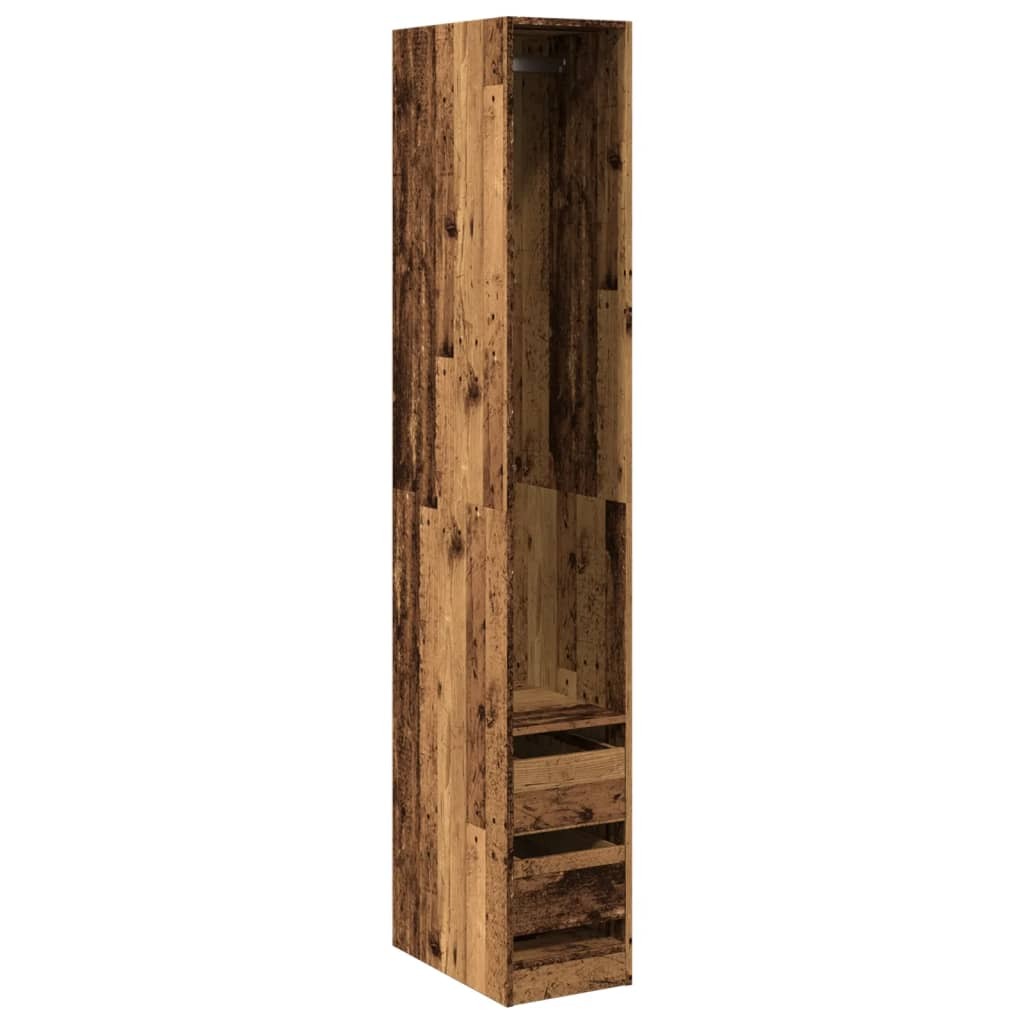 vidaXL Szafa o wyglądzie starego drewna 30x50x200 cm materiał drewnopochodny