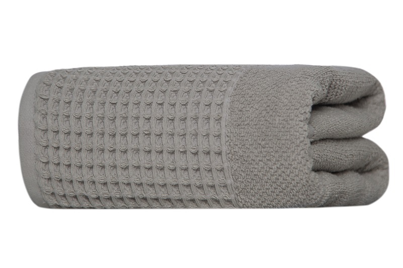 Ręcznik, ręcznik waflowy, 100% bawełna, nowoczesny wafel 70x140cm jasnoszary