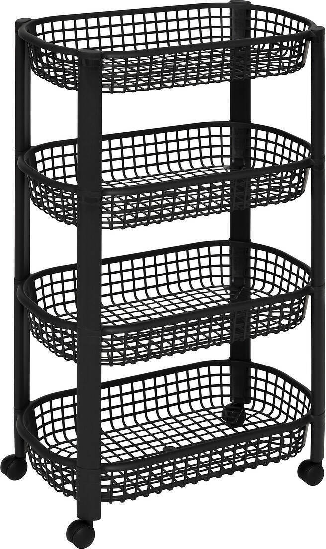 Wózek kuchenny na kółkach BASKET, plastikowy, 46,5 x 25,5 x 79 cm