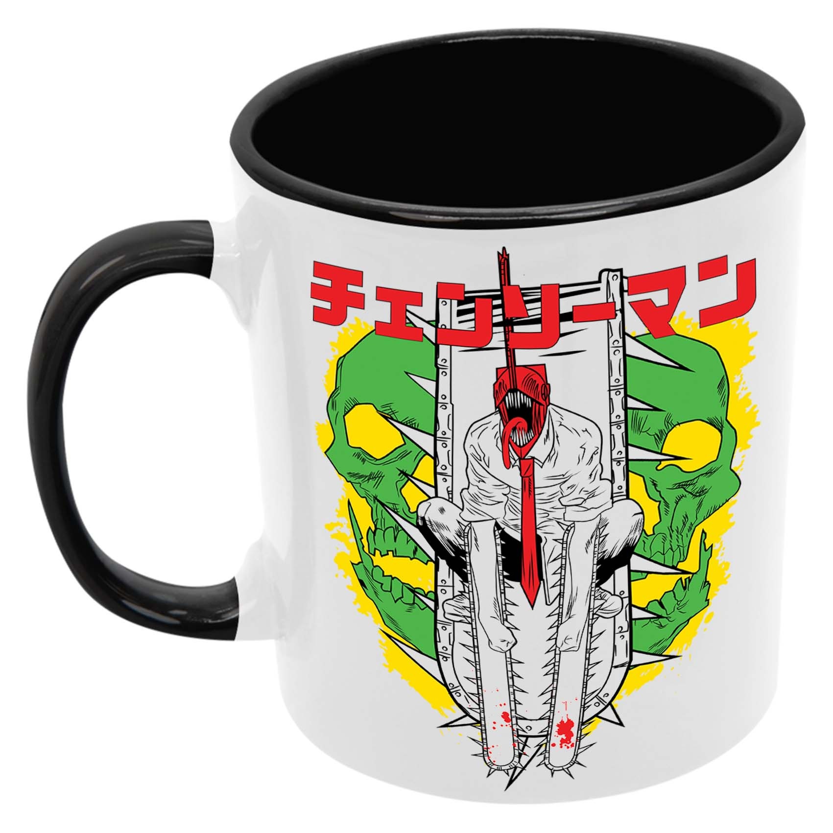 Chainsaw Man01 Kubek Ceramiczny Prezent Tasse Mug Anime Manga Japan Animation Chainsaw Man Devil Heart, Czarny 330 ml