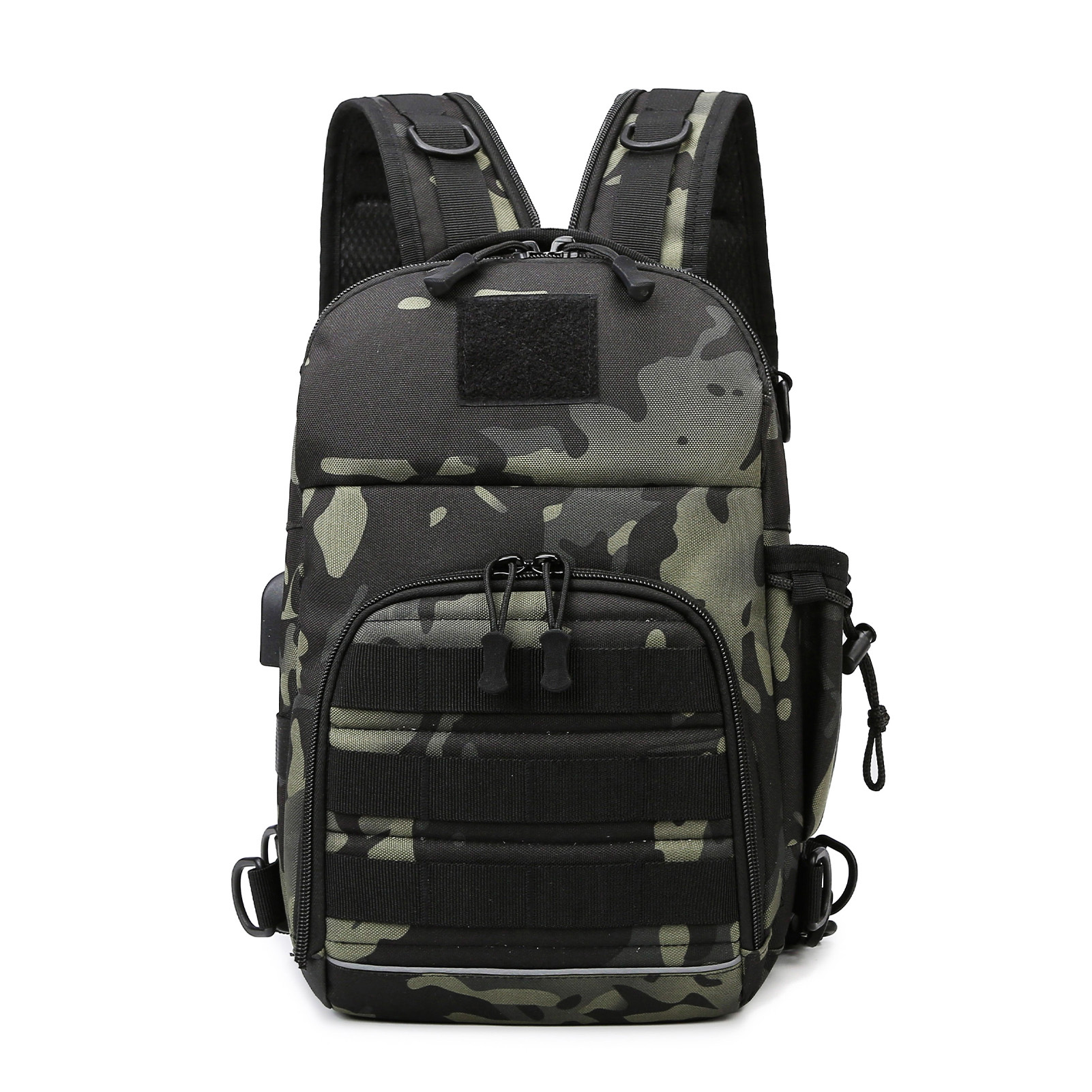 Plecak z portem ładowania USB, torba na ramię na wędrówki, wielofunkcyjna torba na ramię dla mężczyzn i kobiet, mała kieszeń na piersi, torba na ramię do jazdy konnej i wędkowania