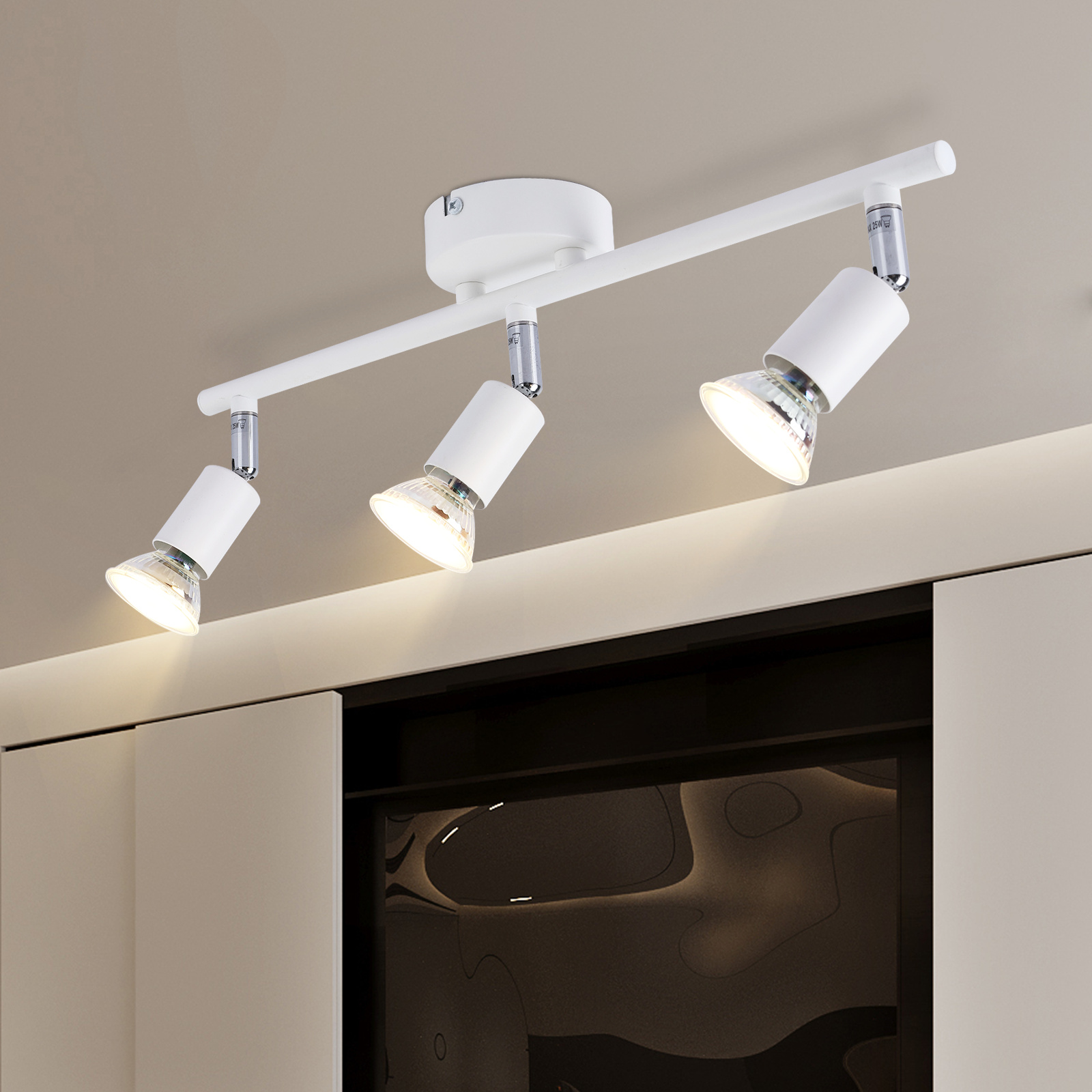 ZMH Reflektor sufitowy LED 3 płomienny lampa sufitowa wewnętrzna gniazdo GU10 lampa sufitowa reflektor sufitowy do sypialni łazienka korytarz kuchnia salon