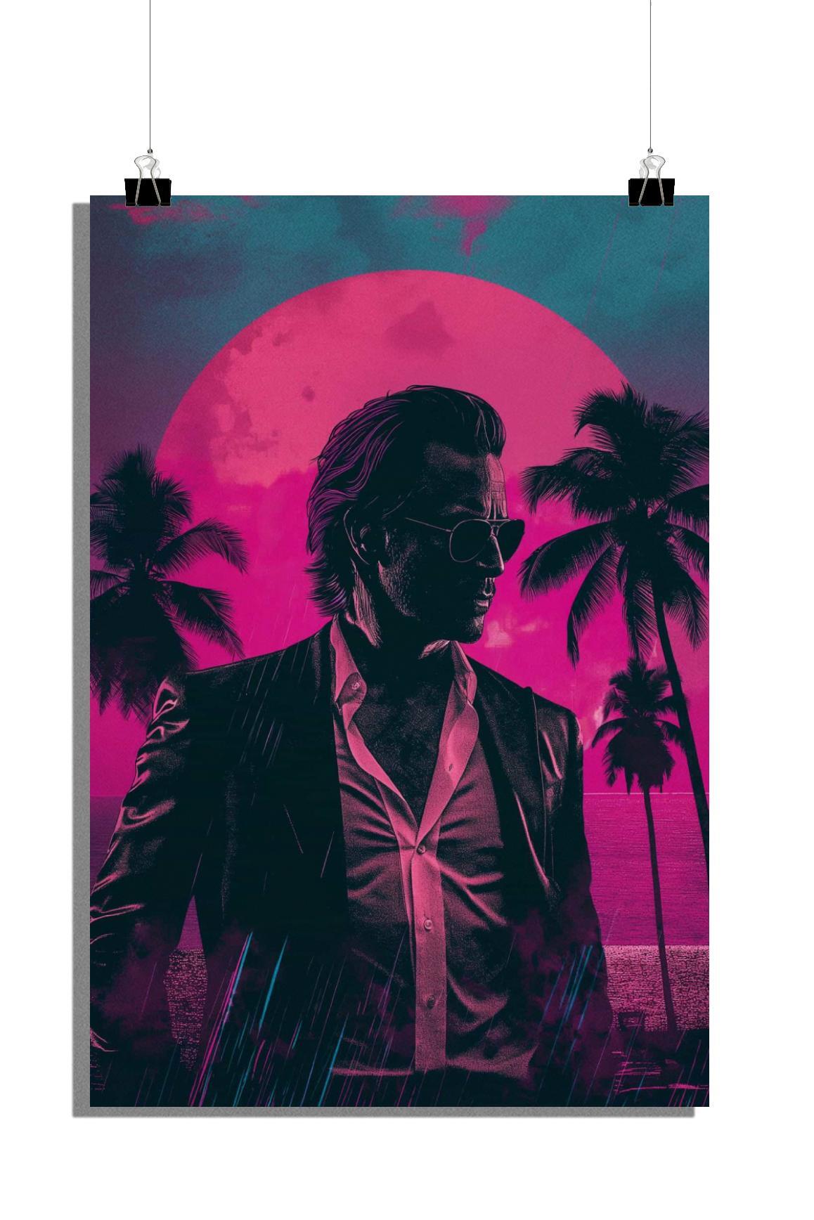 Plakat James Sonny - Plakat filmowy - Plakat Miami Vice - Plakat Crockett - 61x91cm - Idealny do oprawienia w ramkę