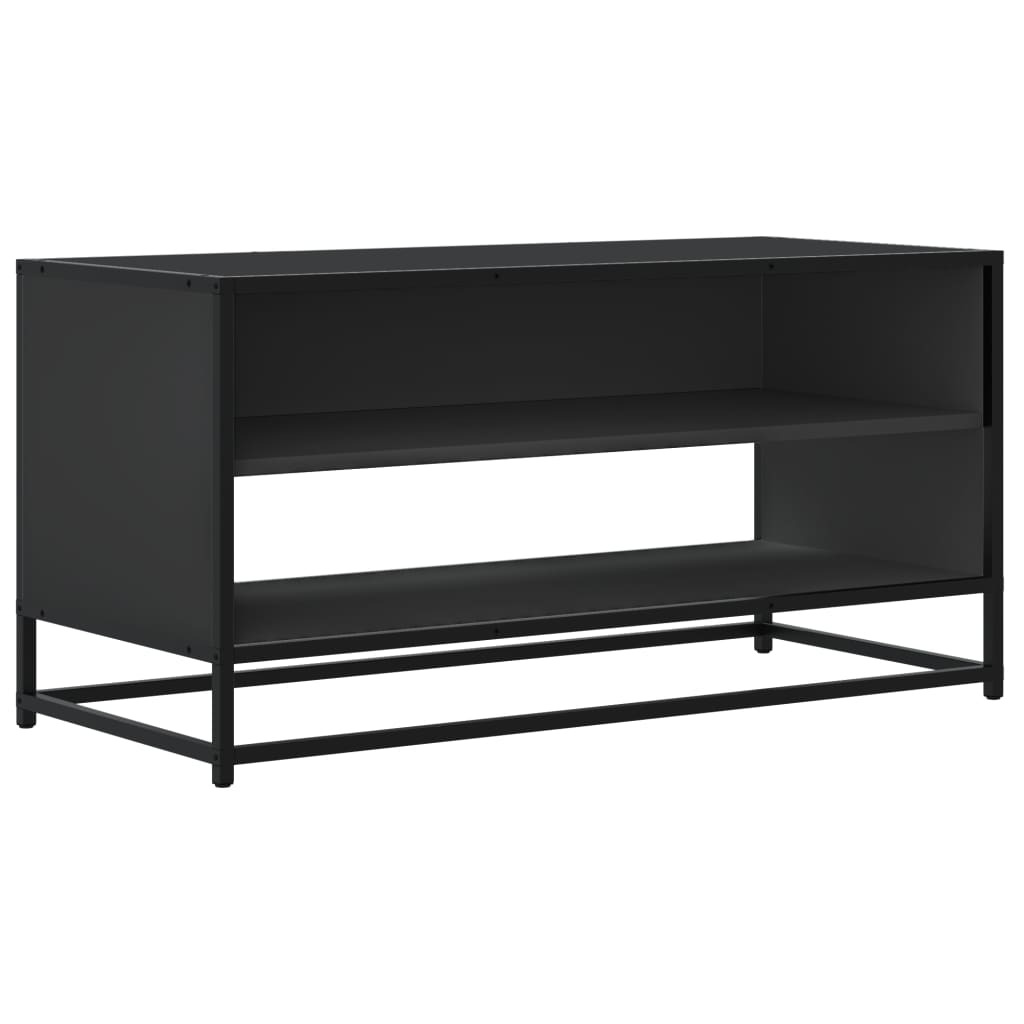 vidaXL Szafka pod TV czarna 91x40x46 cm materiał drewnopochodny i metal