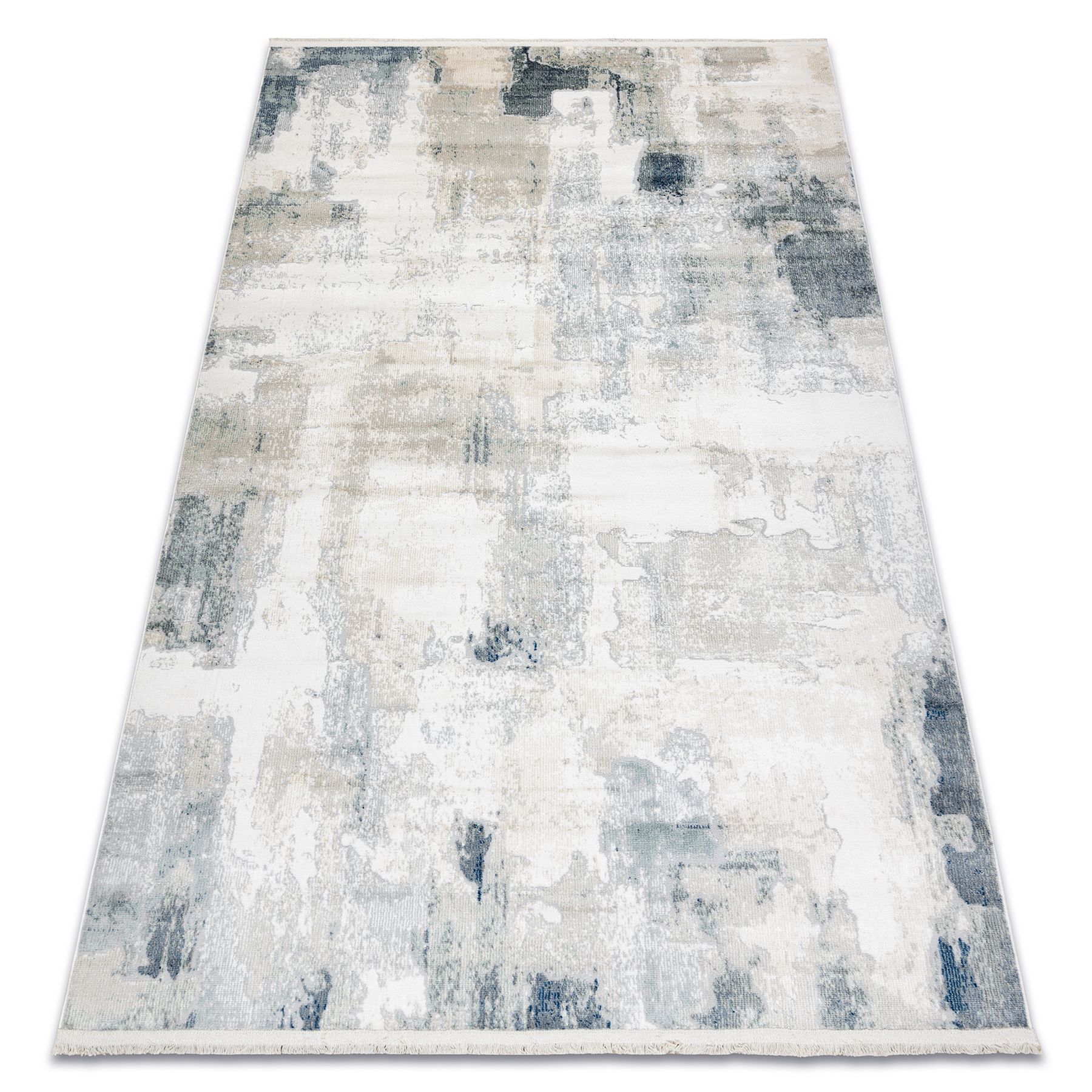 Dywan DISTIN 0144A / krem / beż nowoczesny - Abstrakcja, vintage, frędzle biały 180x270 cm