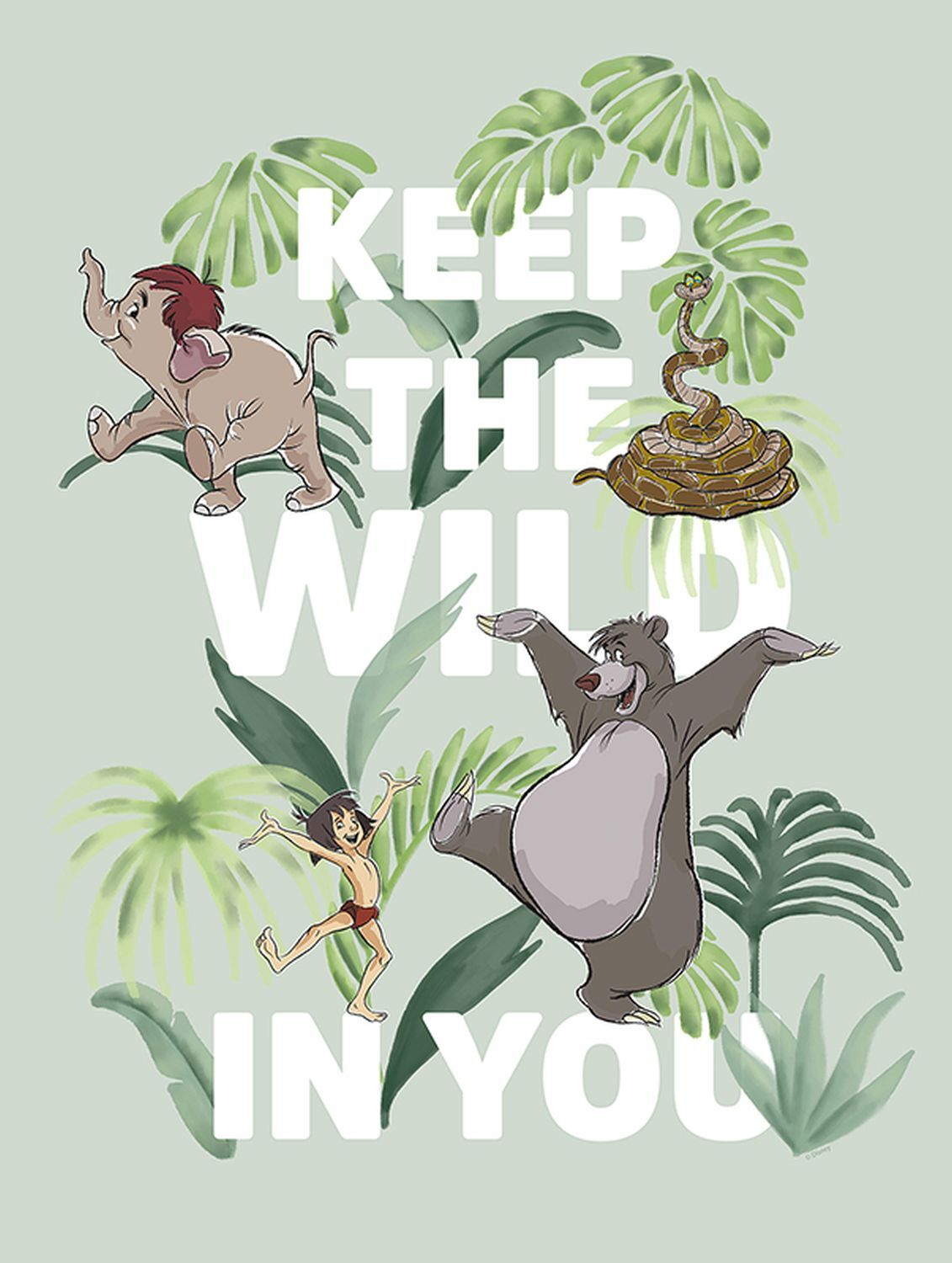 Disney plakat Księga dżungli zielonym - 611653 - 30 x 40 cm
