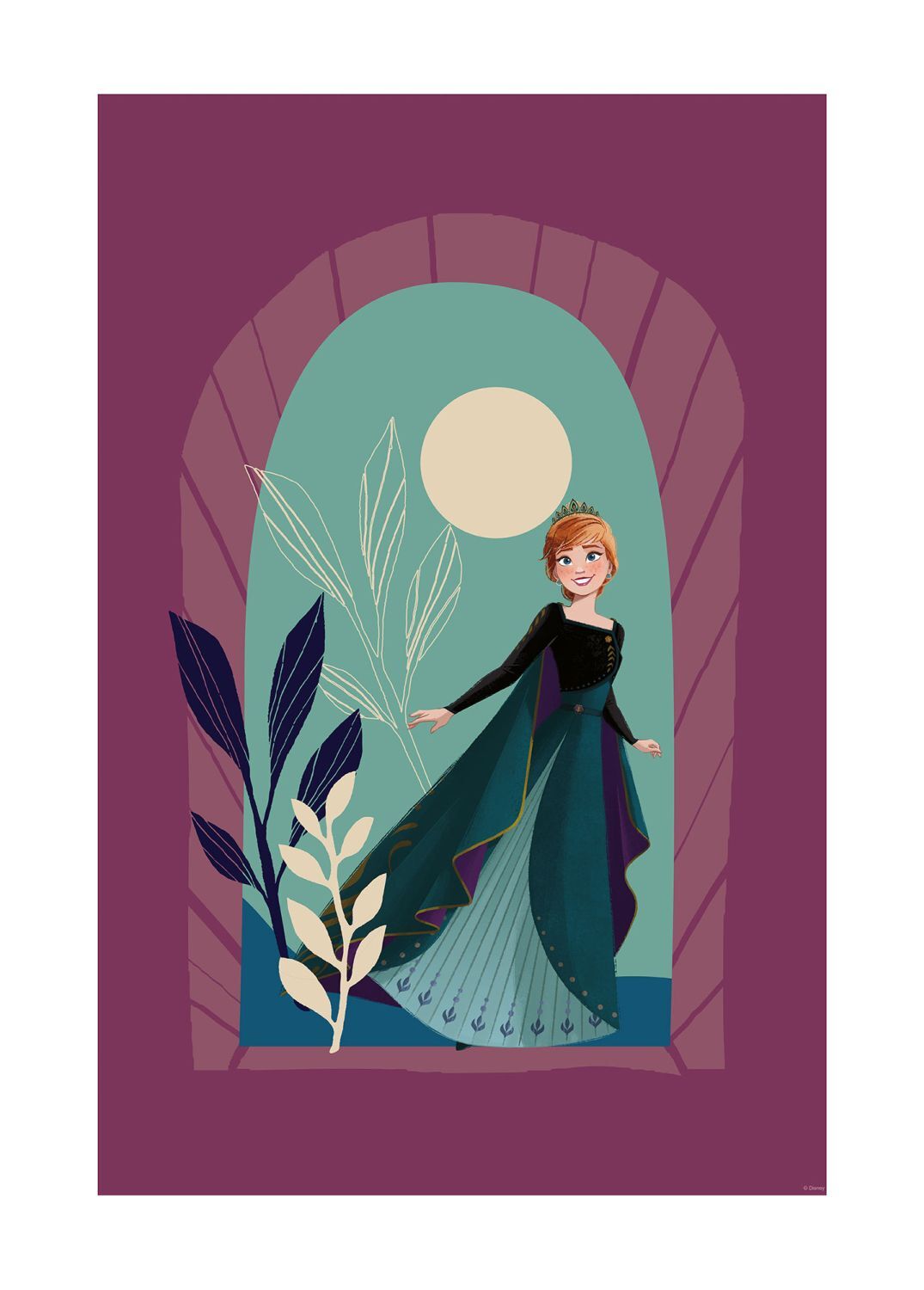 Disney plakat zamarznięte północne słońce fioletowym - 612836 - 50 cm x 70 cm