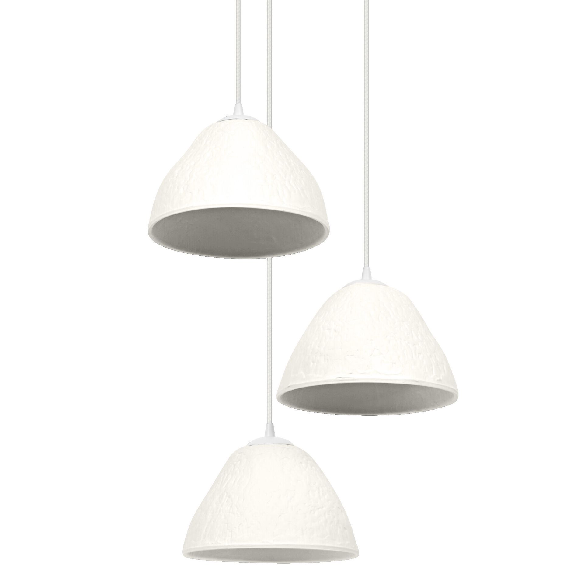 LEDVANCE biała 3-światłowa replika dzwonka wielbłądziego, lampa wisząca z metalu i papier-mache, E14, średnica 437 mm, klosz wykonany z materiału pochodzącego z recyklingu, trwała dzięki wymiennemu źródłu światła, łatwy montaż