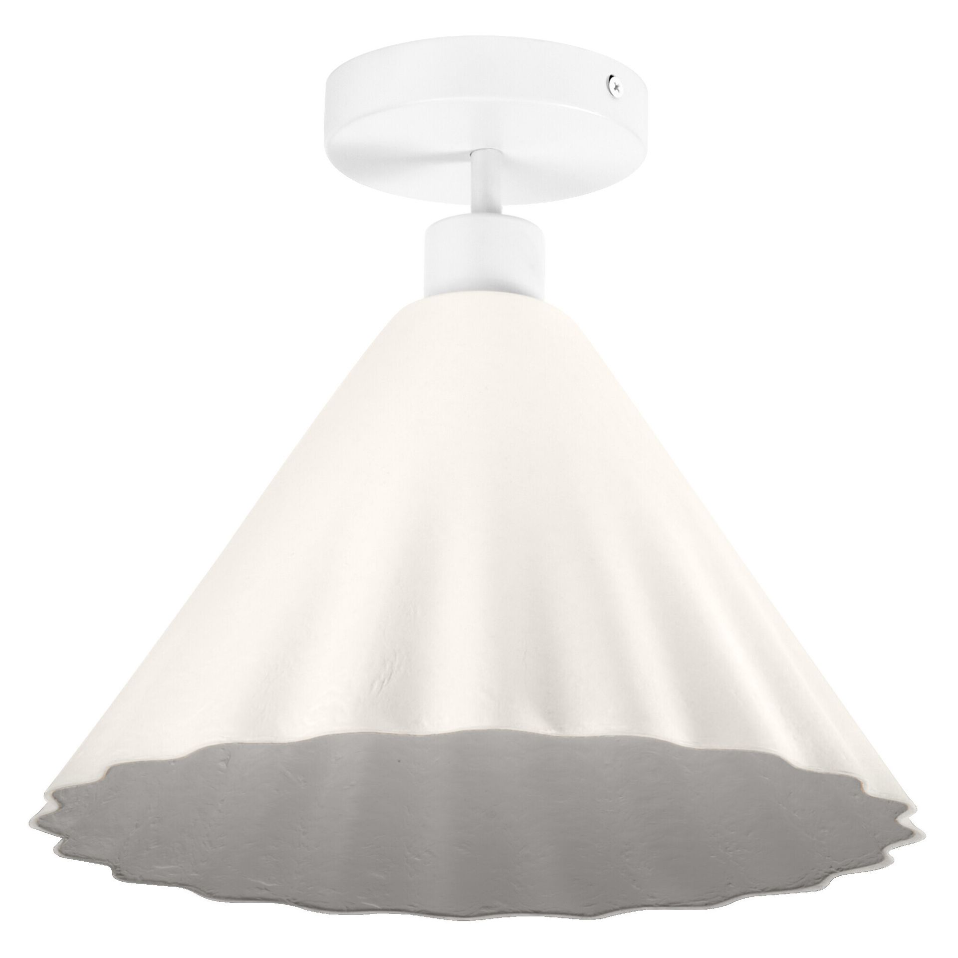 Lampa sufitowa LEDVANCE whiteReplica Pulp wykonana z metalu i papier-mâché, E27, średnica 310 mm, klosz wykonany z materiału pochodzącego z recyklingu, trwała dzięki wymiennemu źródłu światła, łatwy montaż