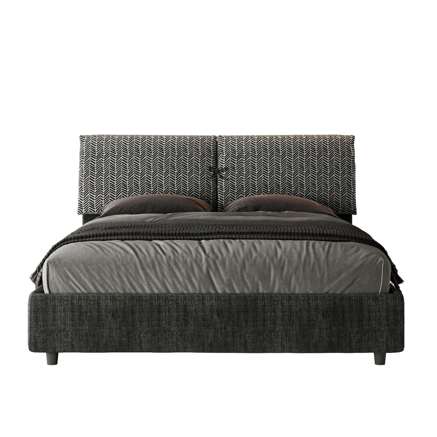 Łóżko tapicerowane bez podstawy 160x190 Aragona 8 niebieska tkanina Mados