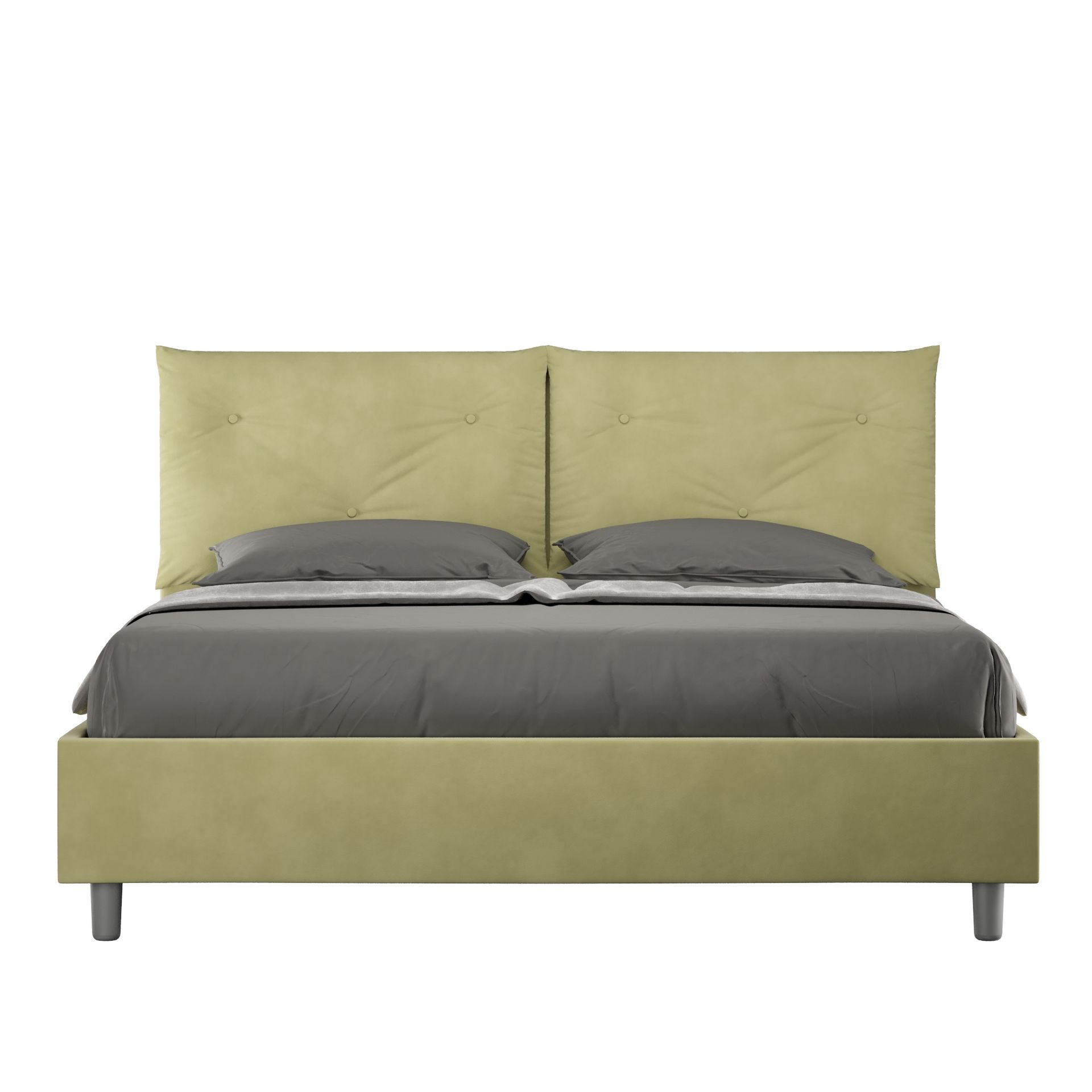 Appia Green Tea łóżko z mikrofibry z wyściełaną podstawą 160x200